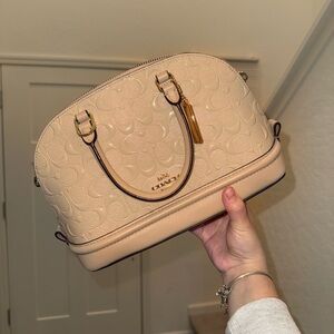 Coach Cream Embossed Satchel